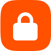 Icon representing a lock: a closed padlock symbolizing security or privacy.